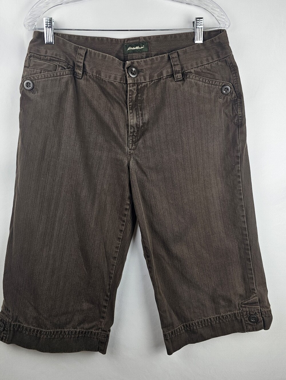 Eddie Bauer Brown Bermuda Shorts Sz 12 100% Cotton Gorpcore Earthy